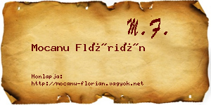 Mocanu Flórián névjegykártya